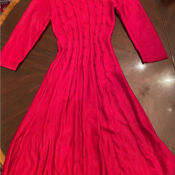 Nine West women’s burgundy cable knit sweater dress A-line, size Small, EUC - Picture 8 of 10